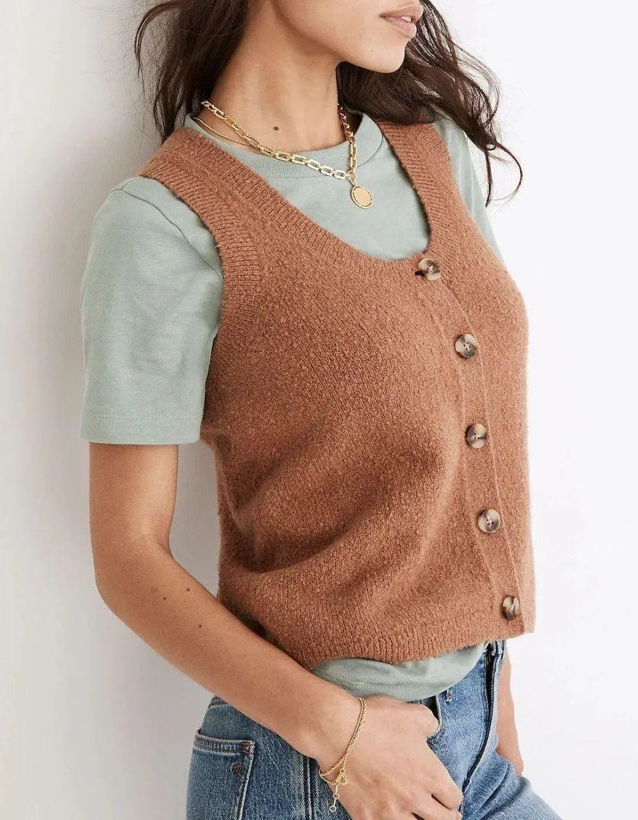 Kneale Button-Front Sweater Vest Size M - Image 2