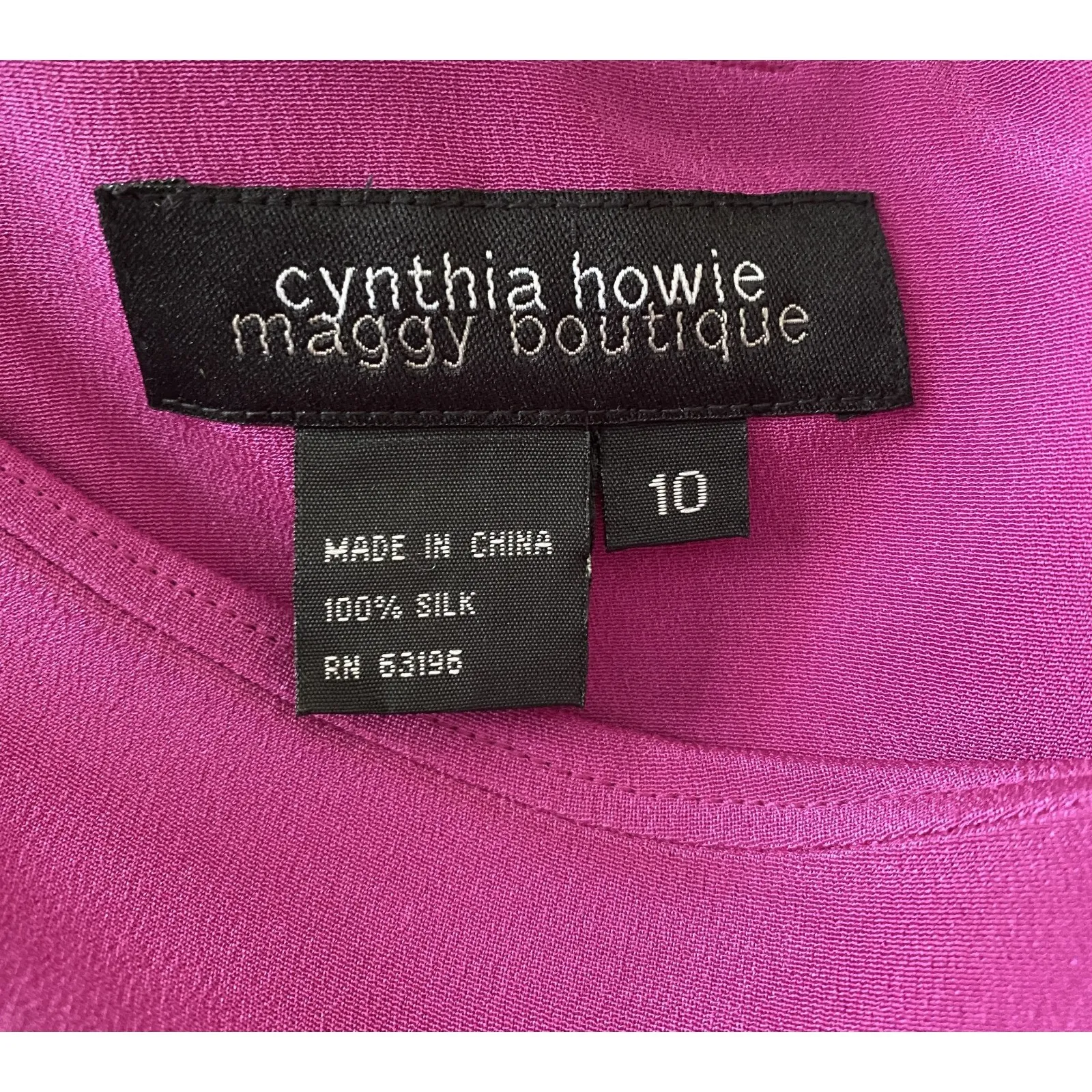 Cynthia Howie Maggy Boutique Fuchsia Silk Sleeveless Midi Dress with Shrug Sz 10 Pink - Image 7