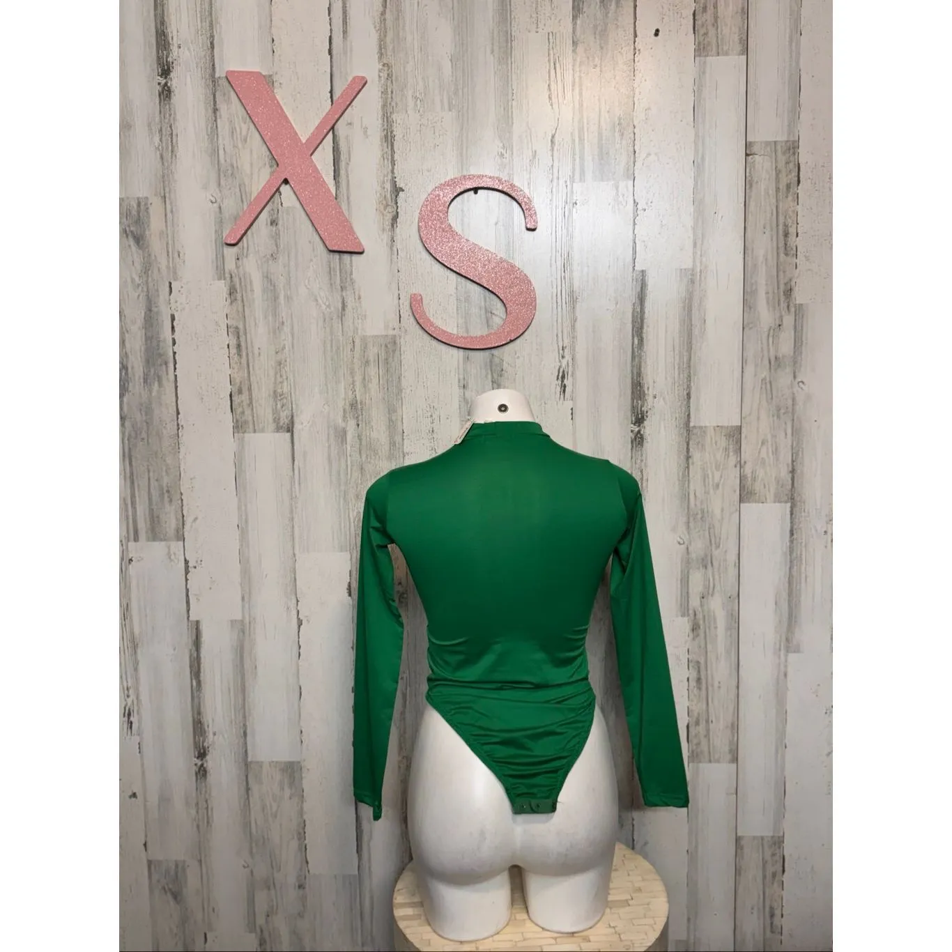 Prima Emerald Green High Neck Long Sleeve Bodysuit – Size XS - Image 5