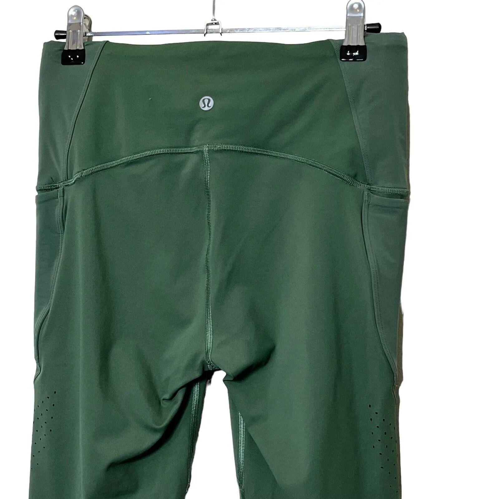 Lululemon Uncovered Strength Leggings Women’s 6 Green Mesh Crop High Rise Gym - Image 9