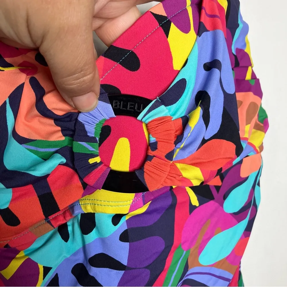 Bleu Rod Beattie multicolored leaf‎ pattern tankini top women’s size 10 summer - Image 4