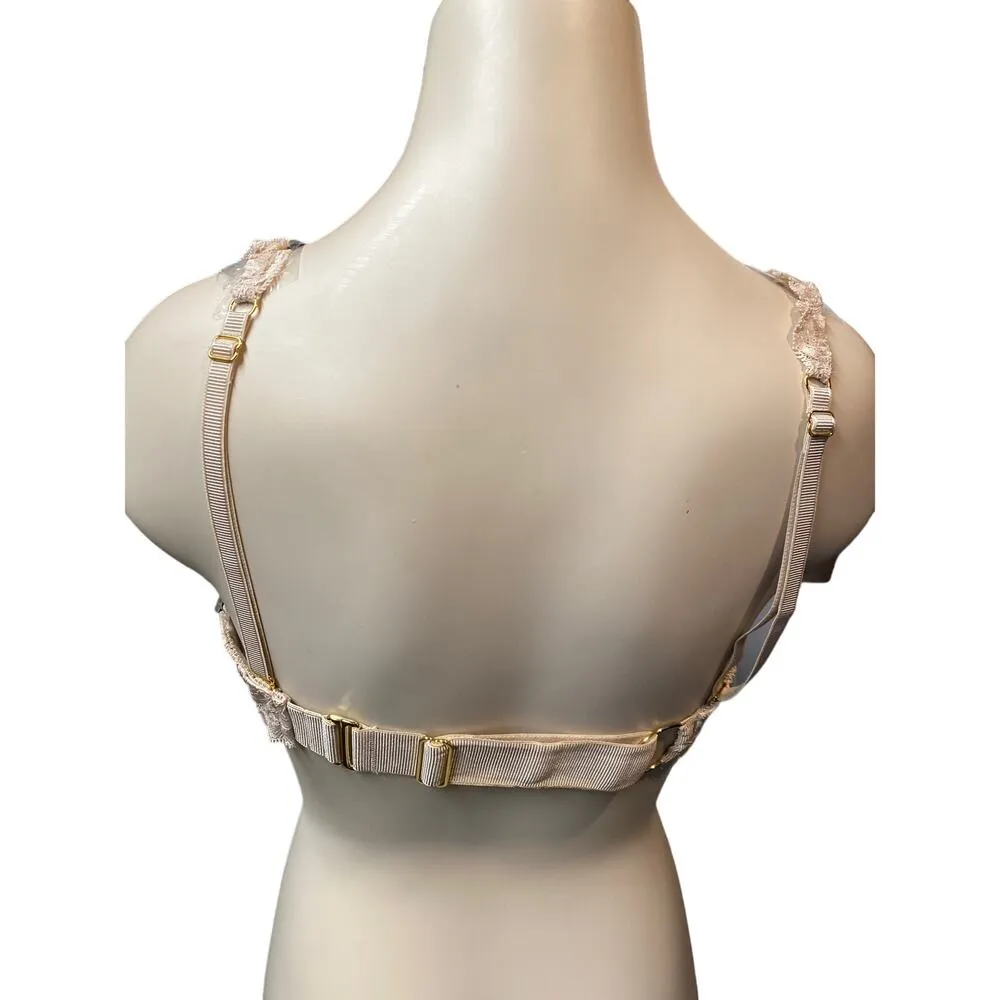 We Are HAH Women's 32/36 D All Over Lace Bralette Cream Convertible Adjustable - Image 6