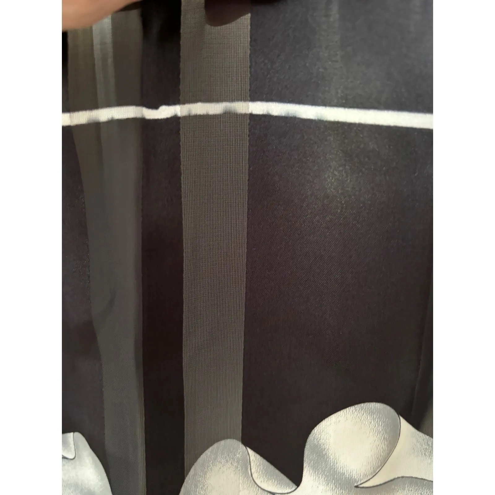 Olympic Black Floral Scarf Shawl Wrap Cover Up Draped Korean Made Black - Image 5