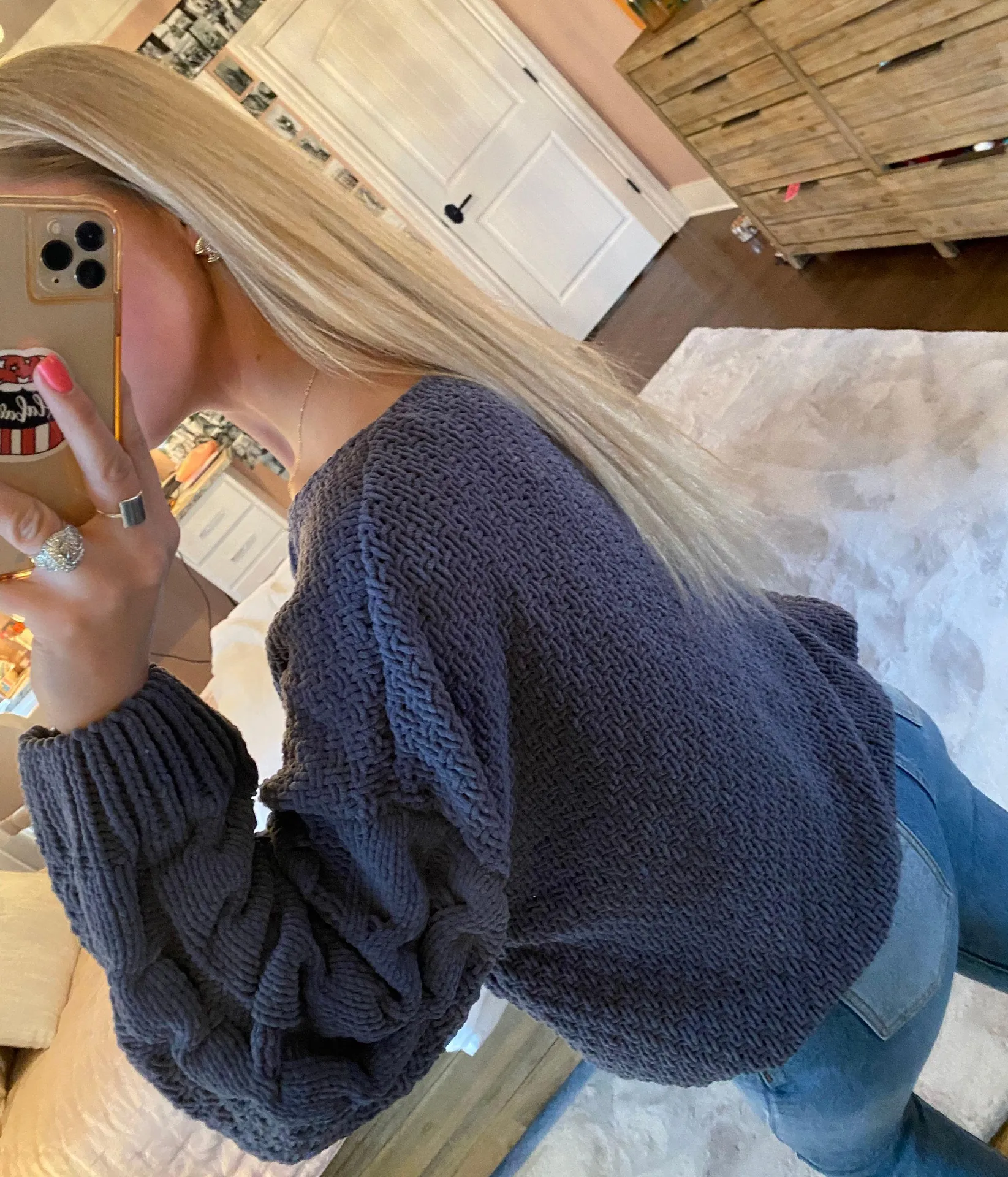 Molly green Oversized Navy Sweater - Image 3