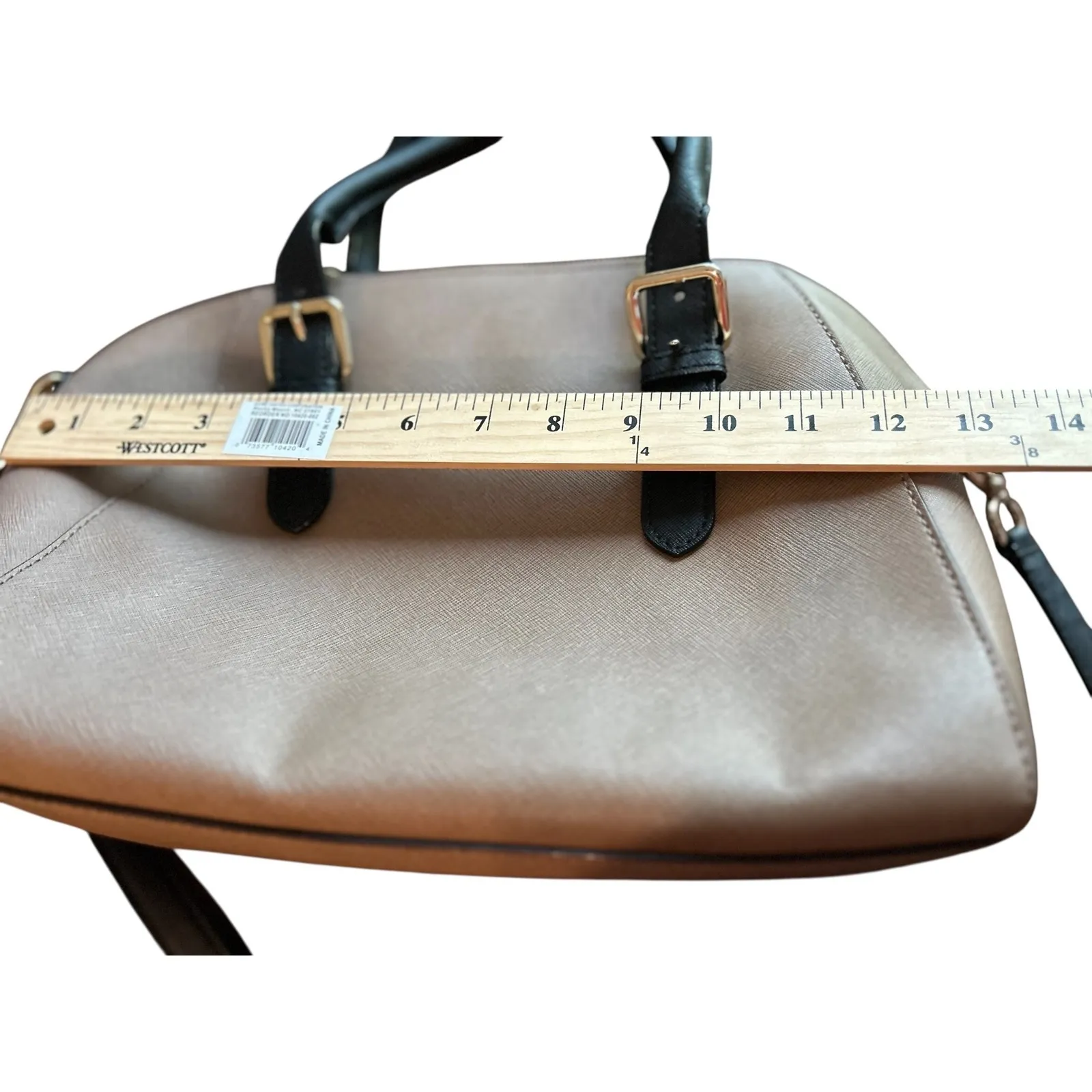 Kate Spade Dome Satchel Crossbody Purse Taupe Brown Handles Gold‎ Hardware - Image 6