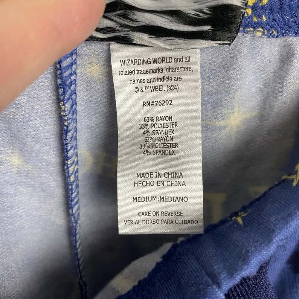 The Wizarding World Of Harry Potter Blue Hogwarts Two Piece PJ Jogger Set Sz.M - Image 8