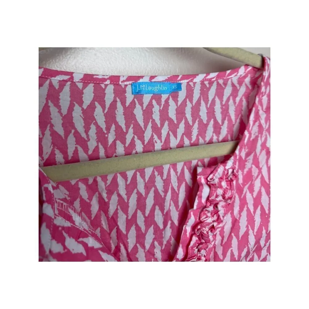 J. McLaughlin Geometric Cotton Tunic Top Sz. XS - Image 2