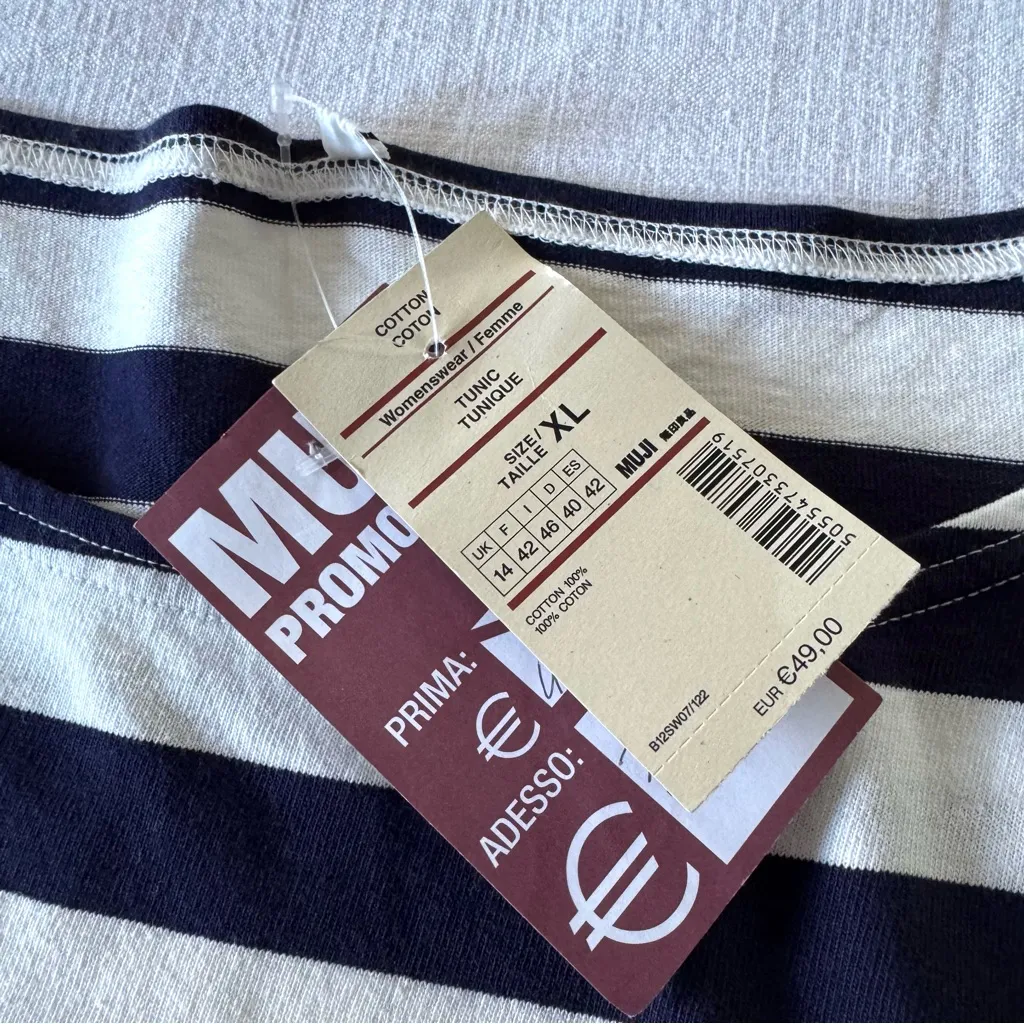 Muji Navy White Stripe T - Image 4
