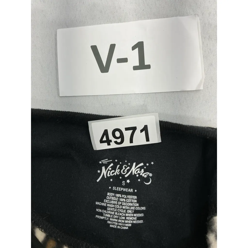 Womans Nick & Nora Sleepwear One Pc Pajamas Small Cheetah Print Full Zip Feet - Image 3