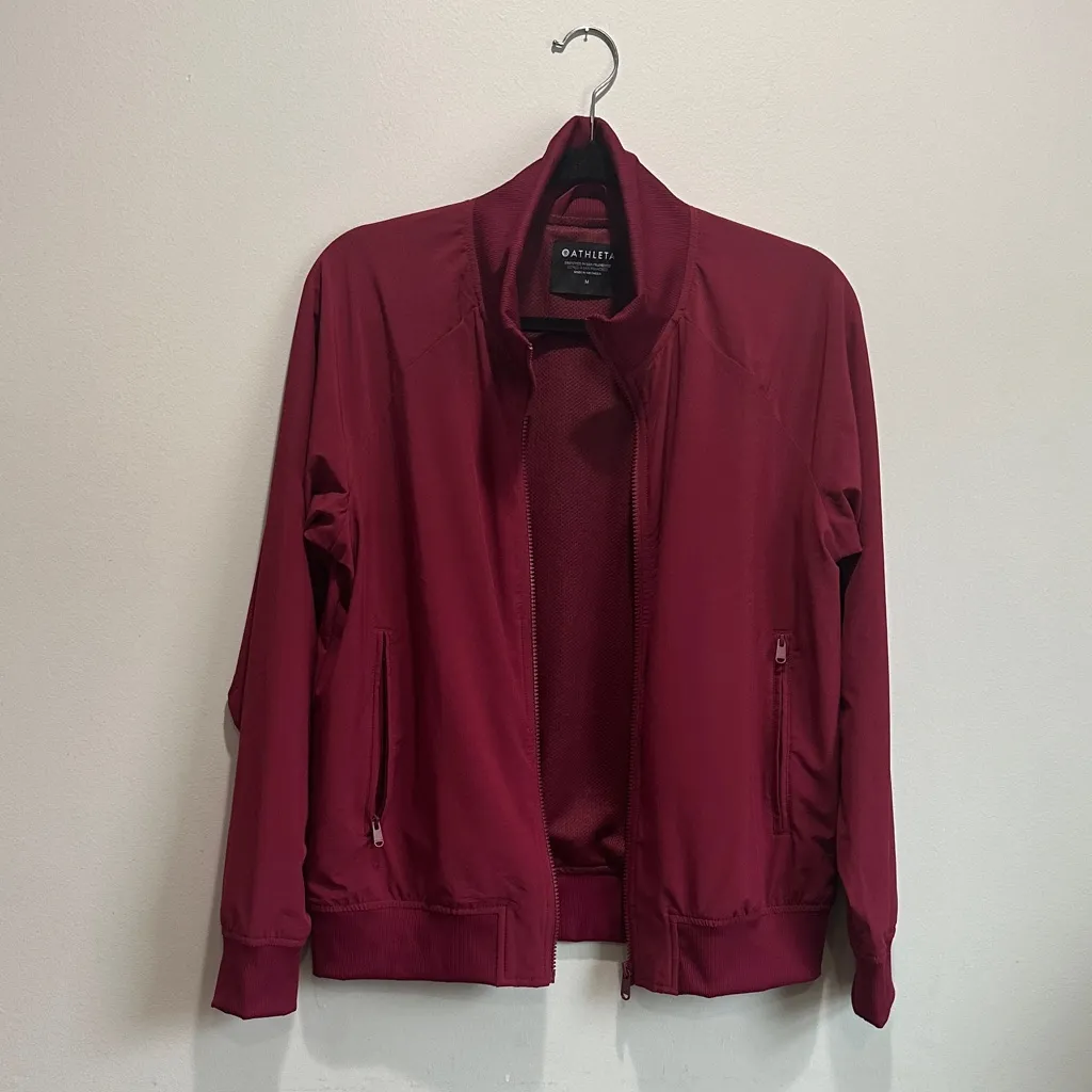 Athleta Women's Deep Red Bomber Jacket - Image 9