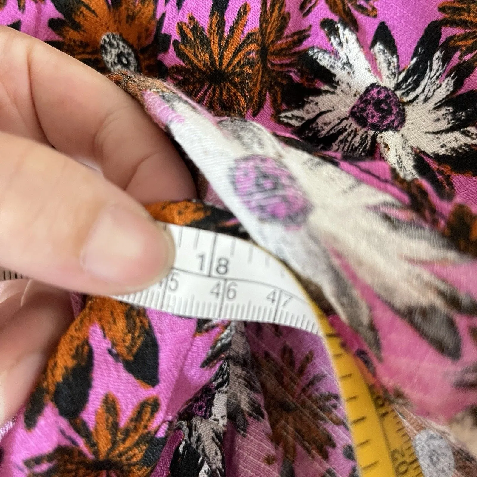 Free People Mini Dress Cut Out Foral Printed V Neck Sz S Boho Hawaii Tropical - Image 13