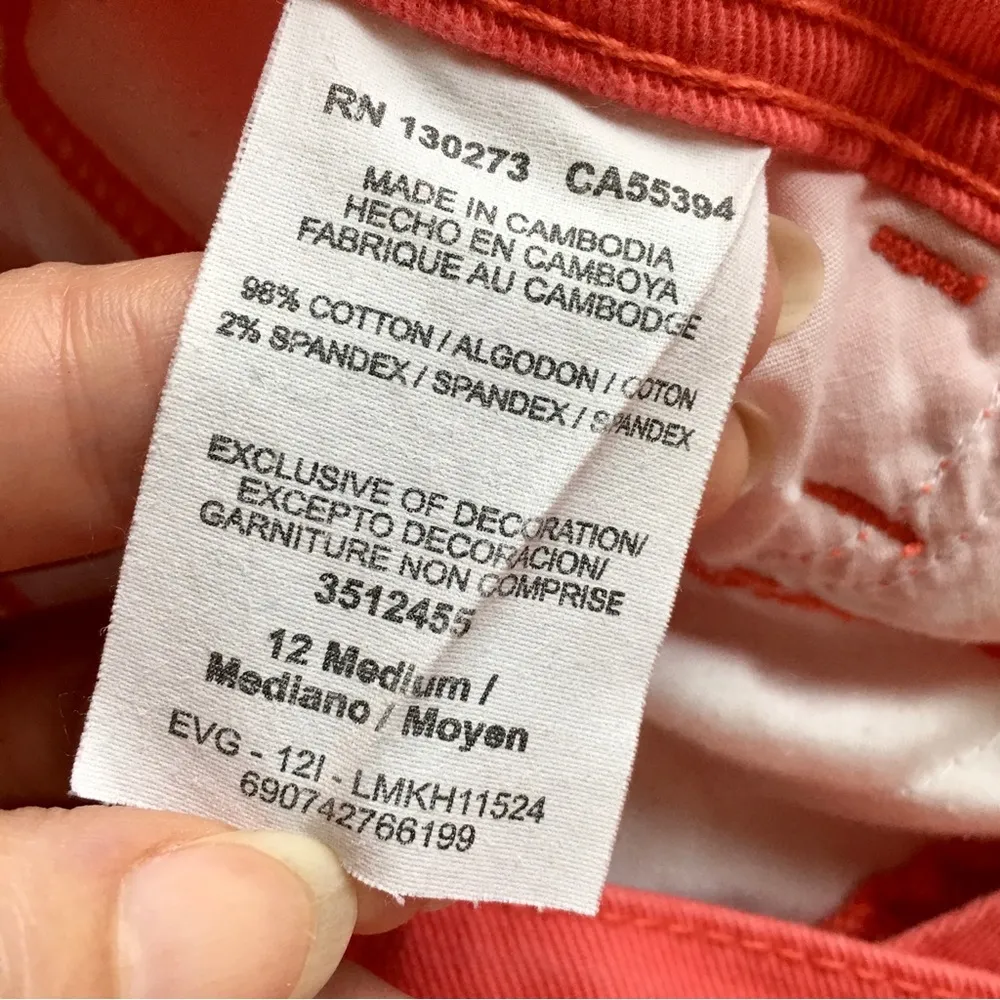 Lee Classic Fit High Rise, Straight Leg Jeans, Coral Red Orange, Size 12 - Image 10