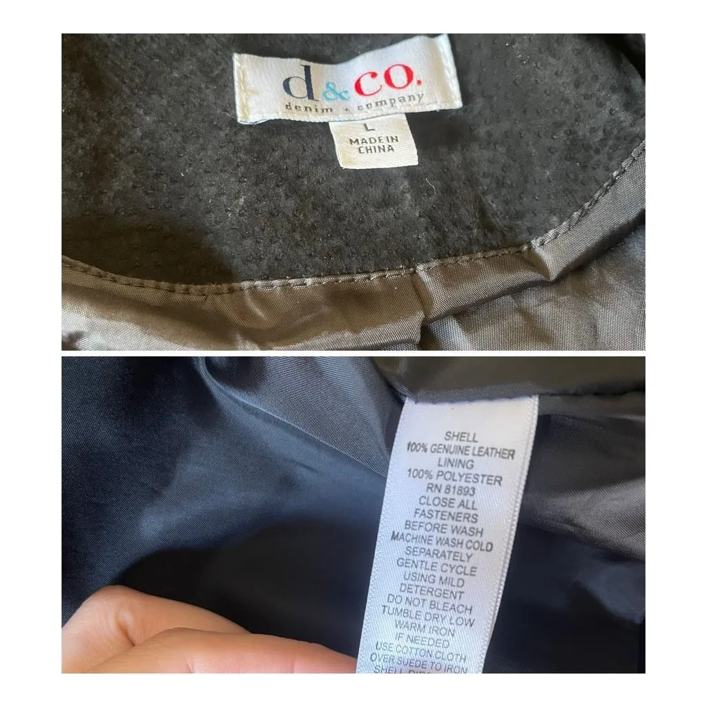 Vintage 70s Style Genuine Leather Fringe Jacket Black Suede Western Boho Large - Image 7