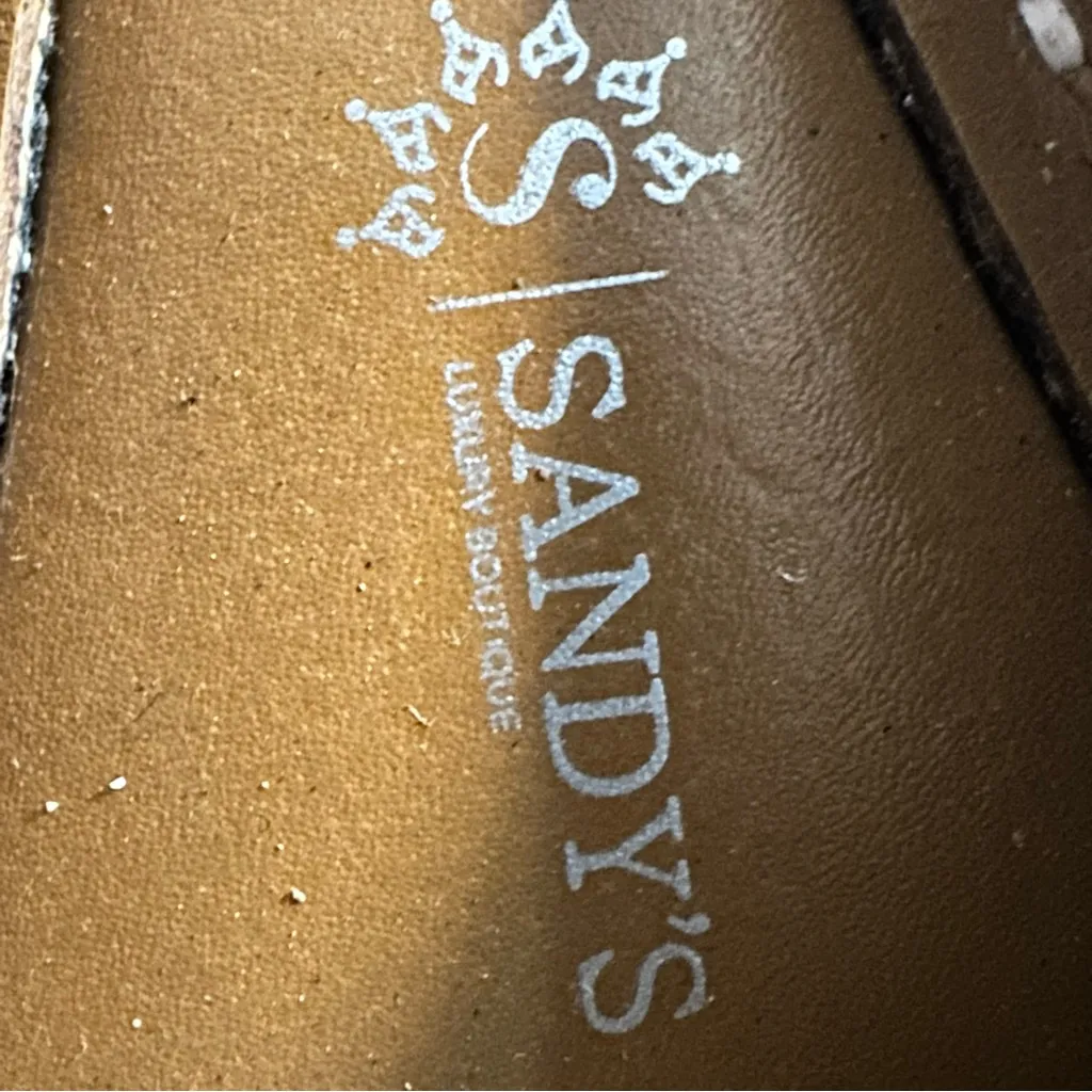 Sandy's Punjabi Jutti shoes with a black white striped pattern pink flamingo Sz9 Size 9 - Image 6