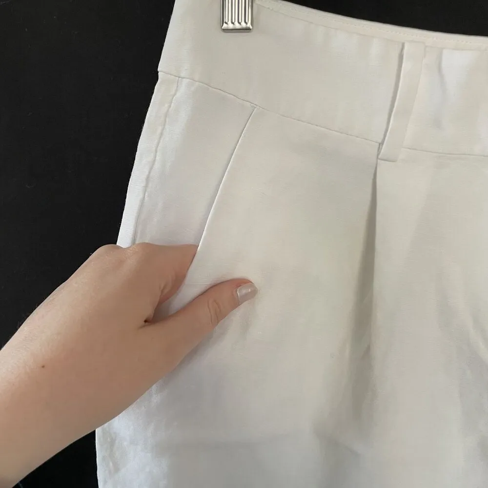 Ann Taylor women's size 4 white trousers business casual style rayon linen pants - Image 3