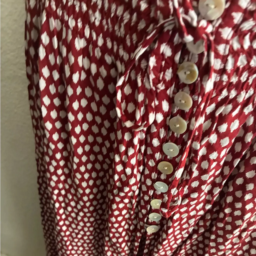 Tiare Hawaii Red and White Maxi Skirt OS - Image 7