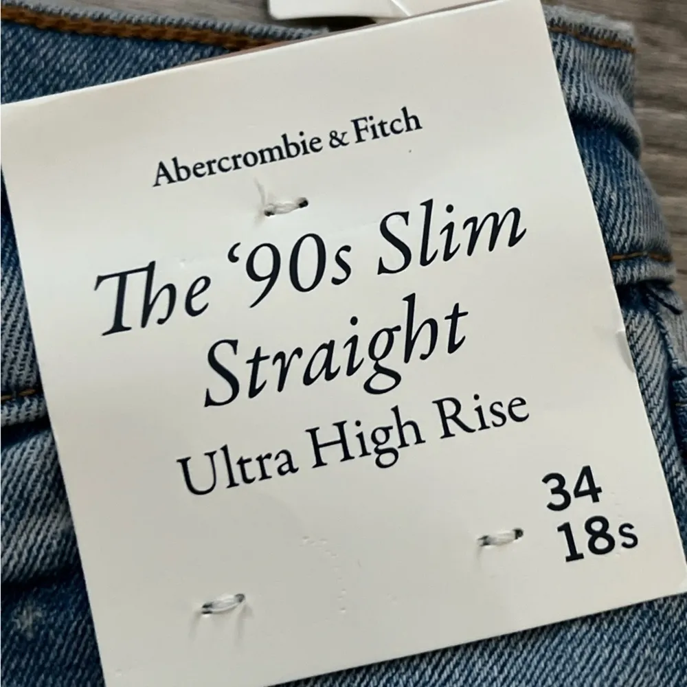 NWT Abercrombie & Fitch 90s Ultra High Rise Crossover Waist Slim Straight | 18S - Image 10