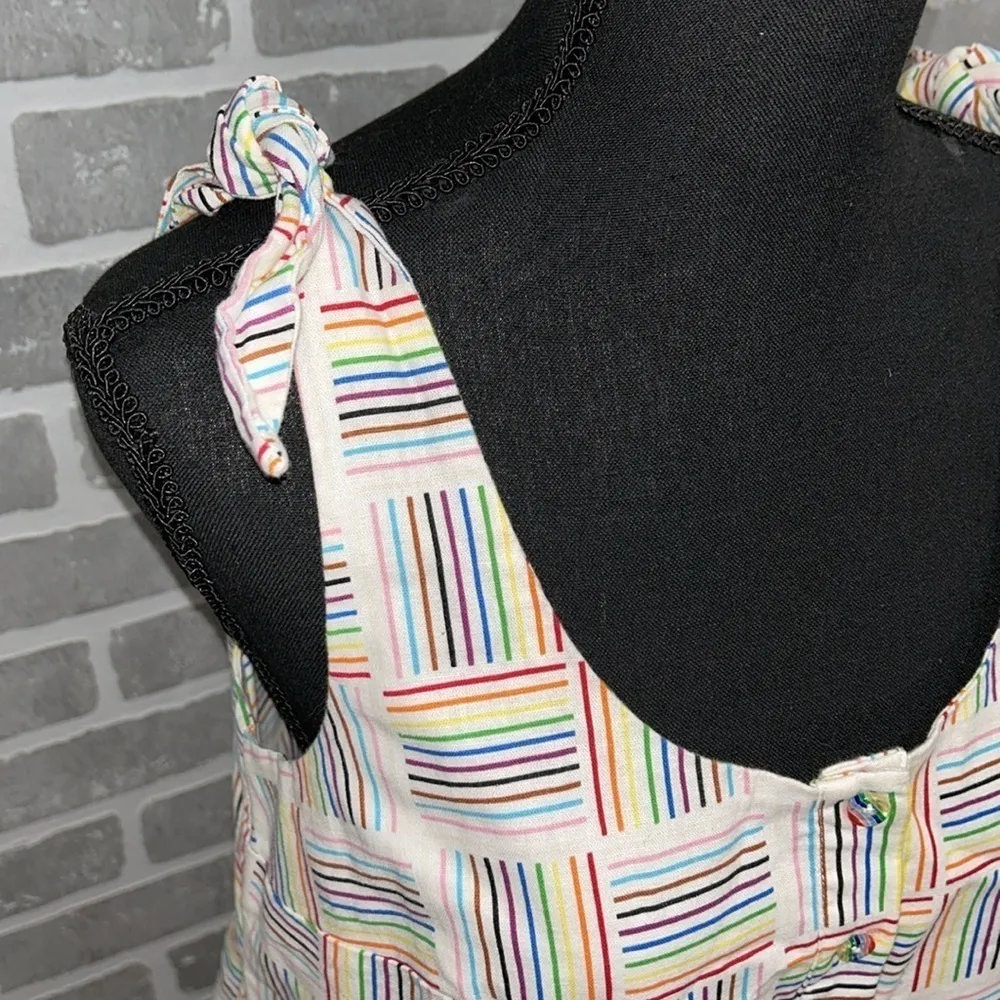 Vintage Target Pride Rainbow Lines‎ Gender Inclusive Linen Dress Size XS - Image 2