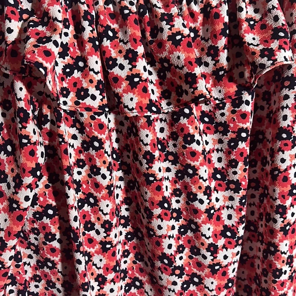 Michael Kors MK Floral Ruffled Off‎ Shoulder Top | Large Pink - Image 2