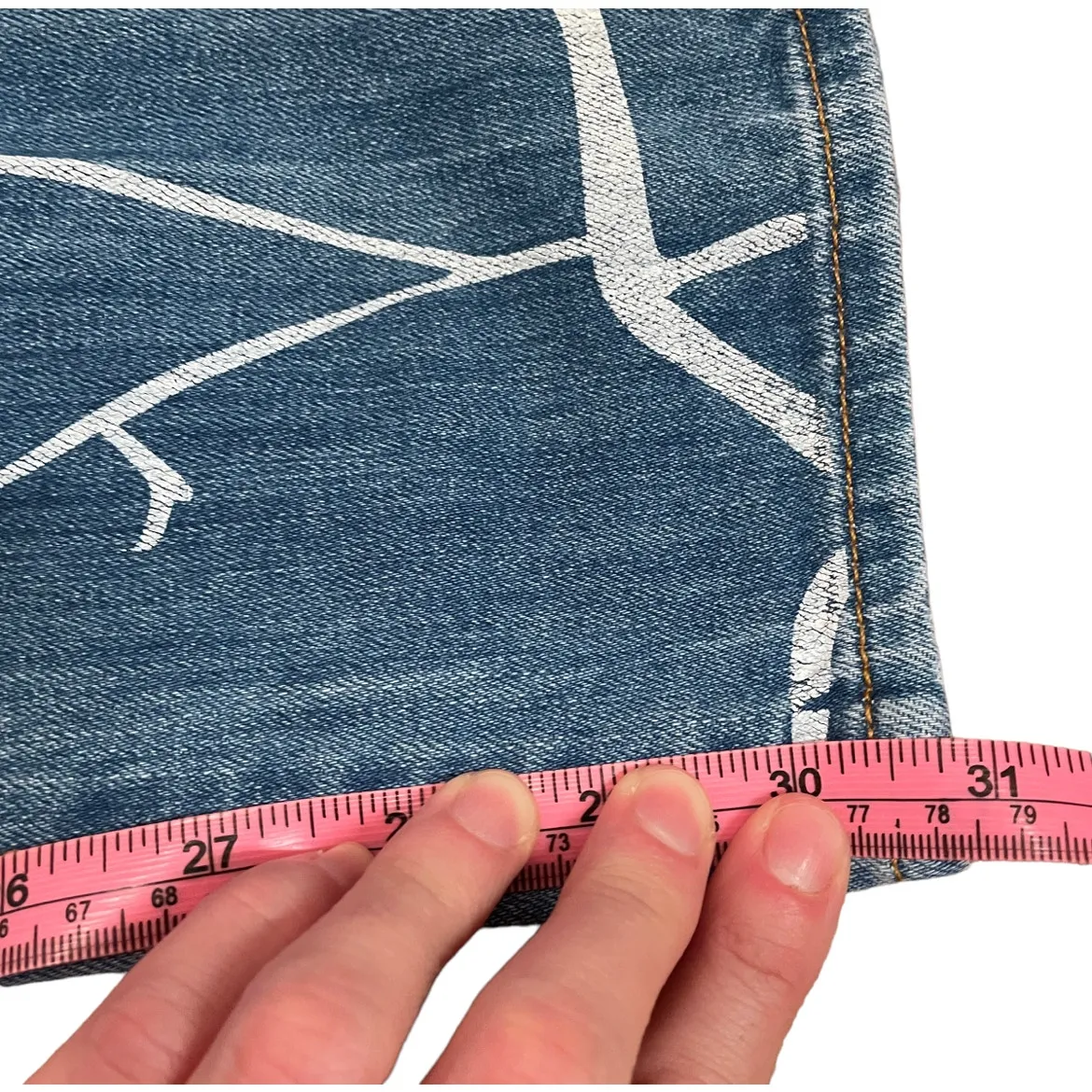 Each x Other Yi Zhou Painted Branch Jeans Blue Size 27 - Image 10