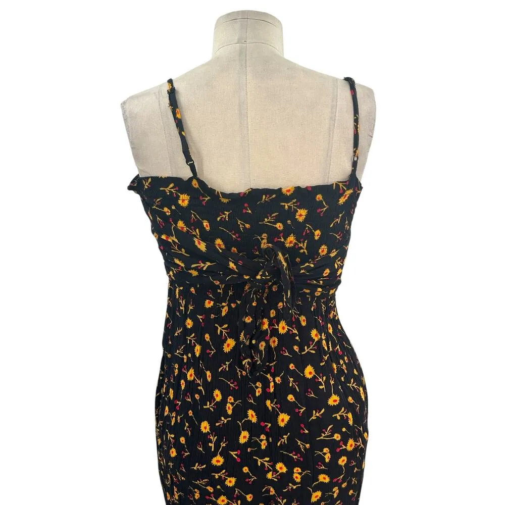 Whistles Aster Floral Textured Jumpsuit Black Yellow Print‎ Size 0 - Image 10