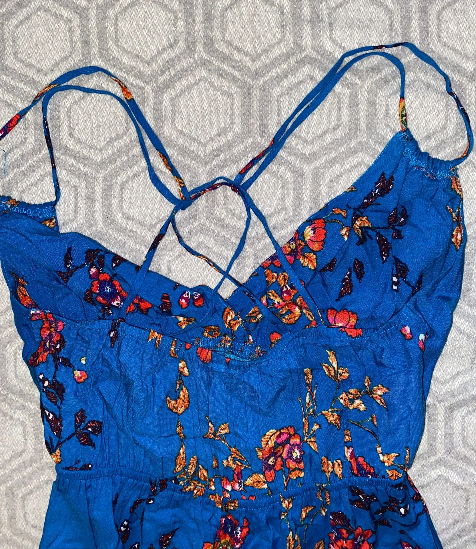 Blue Floral Maxi Dress - Image 3