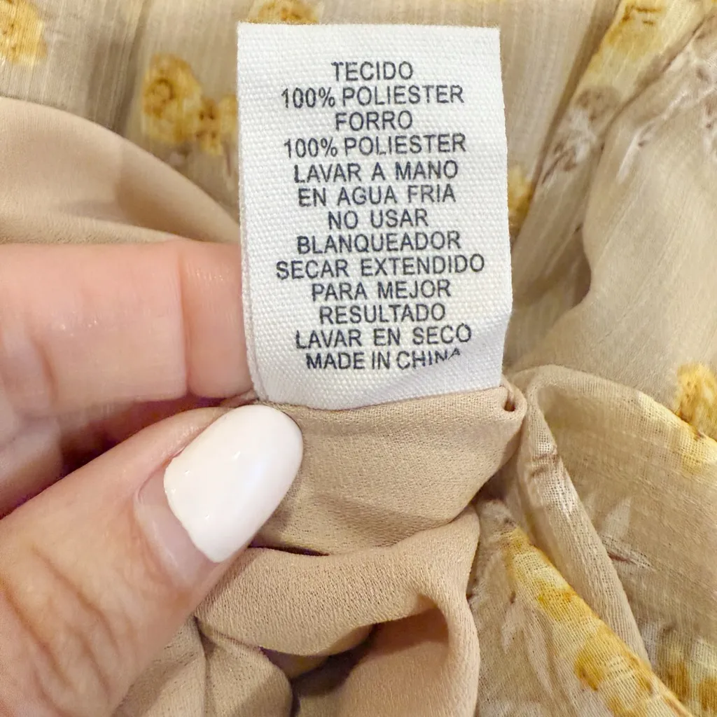 VICI‎ Floral Shirred Tie Shoulder Midi Dress size Large - Image 8