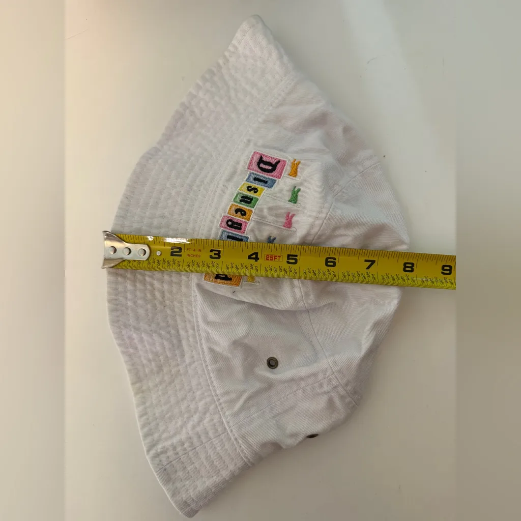 Disneyland Resort Flagship Bucket Hat Large White Pink Blue Yellow EUC - Image 5