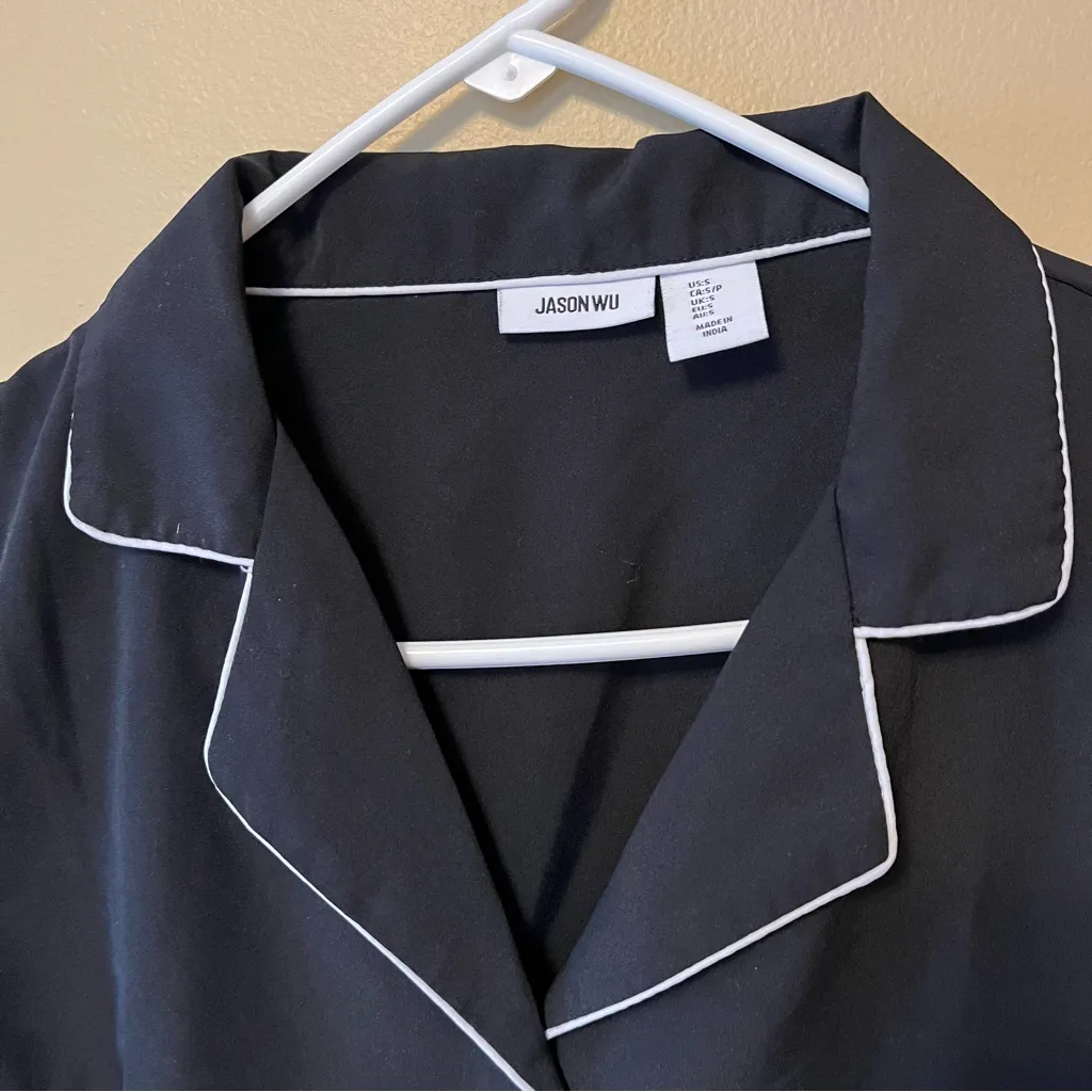 Jason Wu Black Pajama Set with White Trim - Image 3