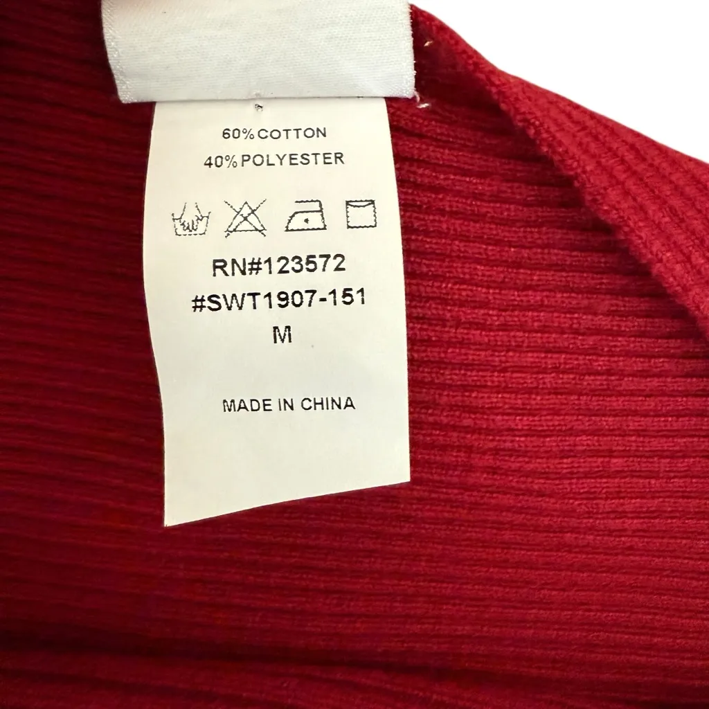 Northern Angel Women’s Red Sweater with black Stripes size M Size M - Image 6