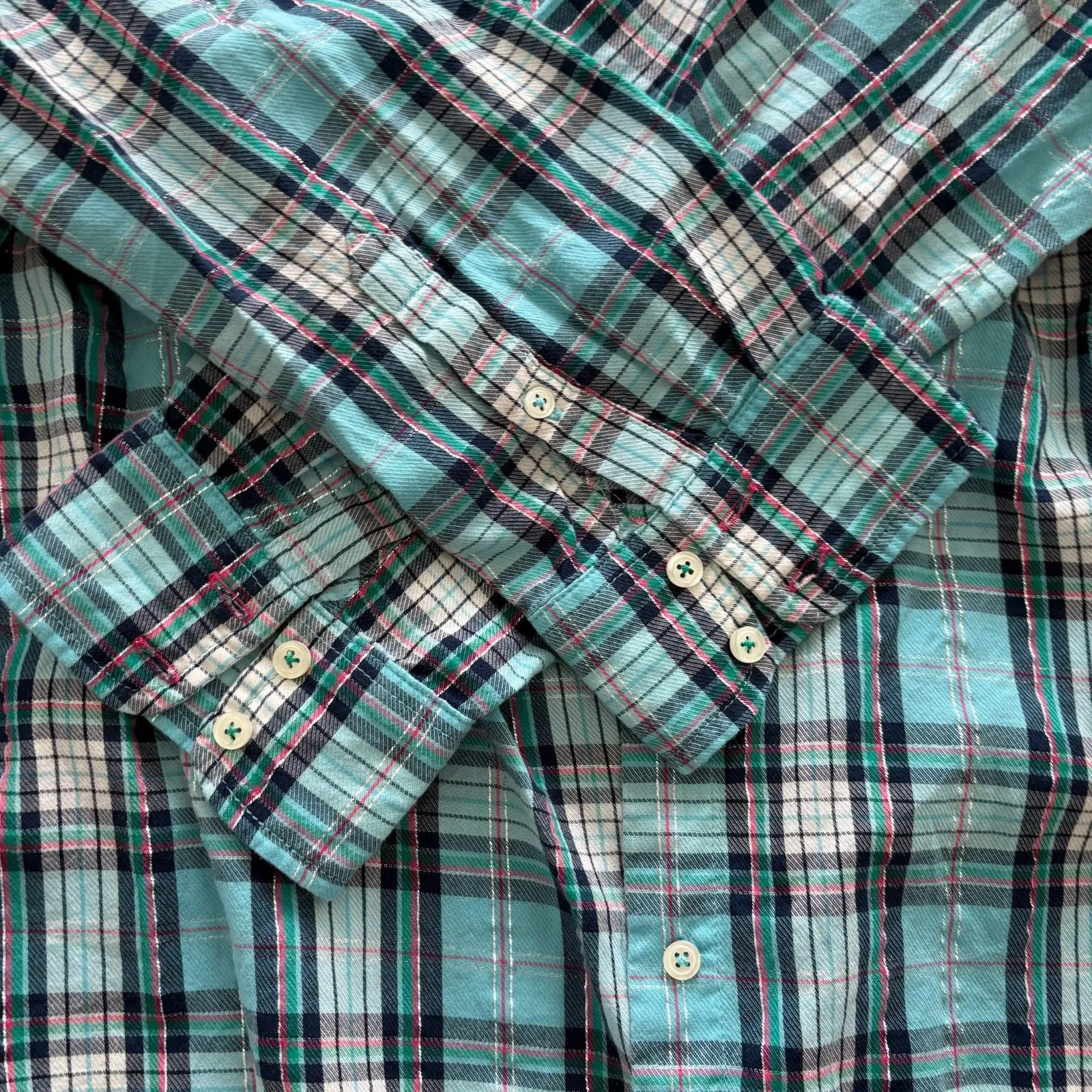 Talbot Long Sleeve Button Front Shirt Size Large EUC - Image 9