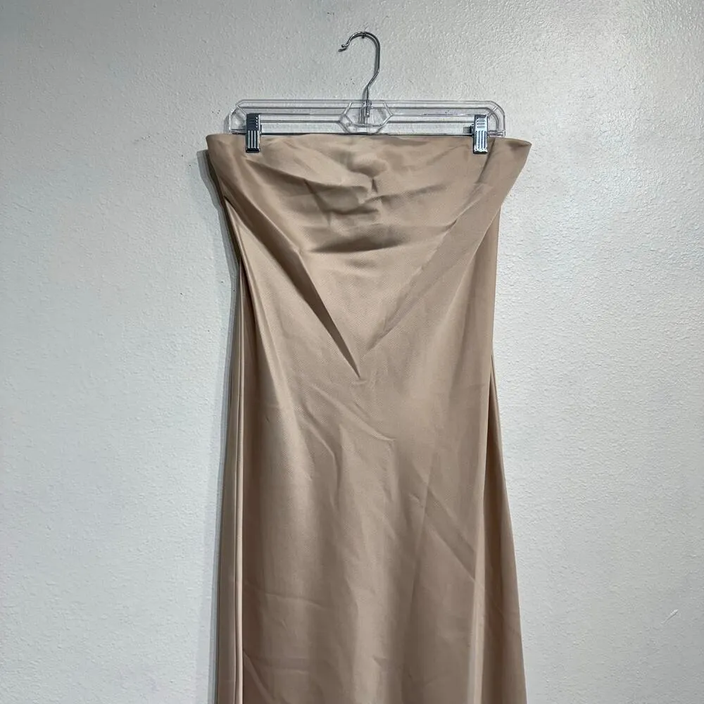 WAYF Champagne Strapless Maxi Dress Sz M - Image 3