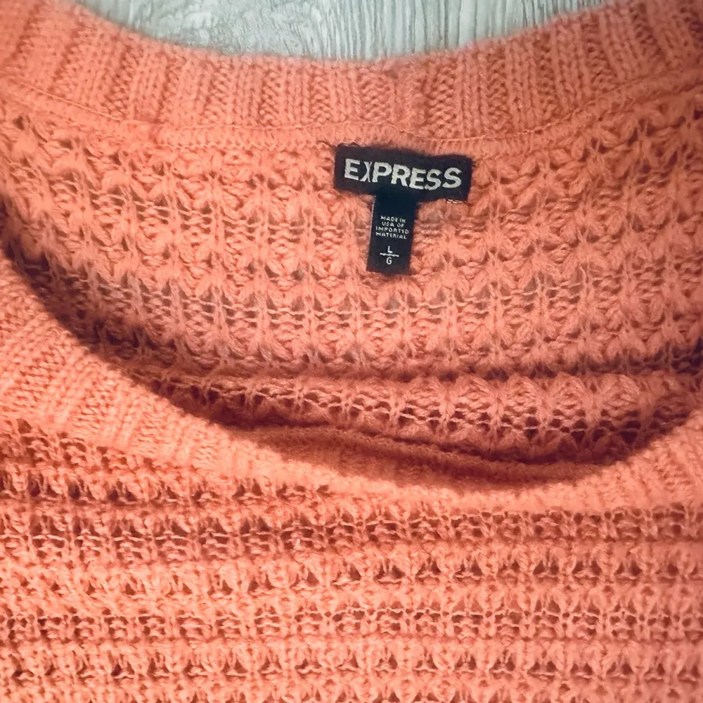 Women’s Express Cozy Knit Sweater Dusty Rose Pink Oversized Large Boho Cottage - Image 5