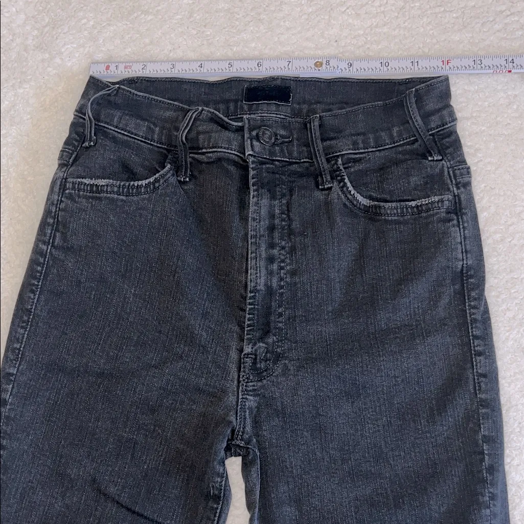 Mother The Hustler‎ Ankle Fray Jeans Not Guilty Black Wash Size 26 - Image 3