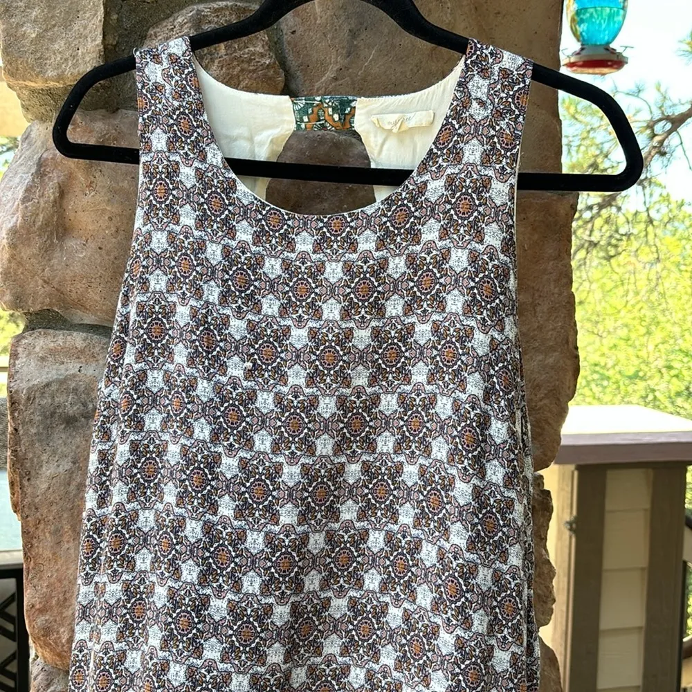 Sleeveless Sundress Shift Dress Mini Size MEDIUM Floral Print - Image 2