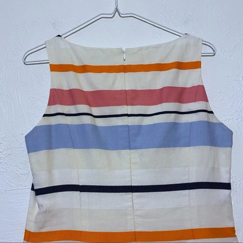 J. McLaughlin  Ruby Stripe Drop Waist Linen Dress SZ  4 - Image 5