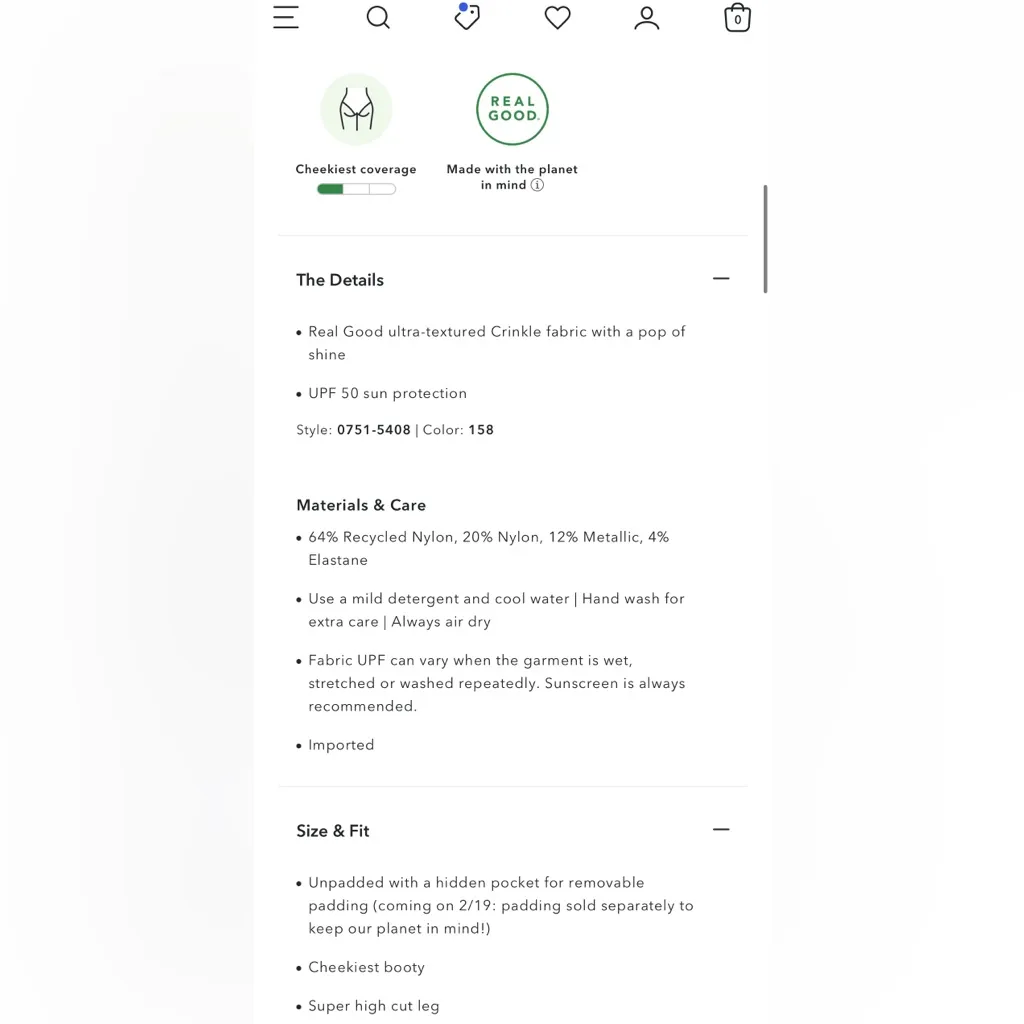 Aerie Shimmery Crinkle Birthday Scoop Cheekiest One Piece Swimsuit in Beach Dune - Image 7