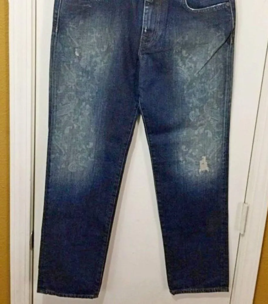 Replay women's size 28 distressed RASIDA hand finished low waist jeans 32x28 Blue - Image 2