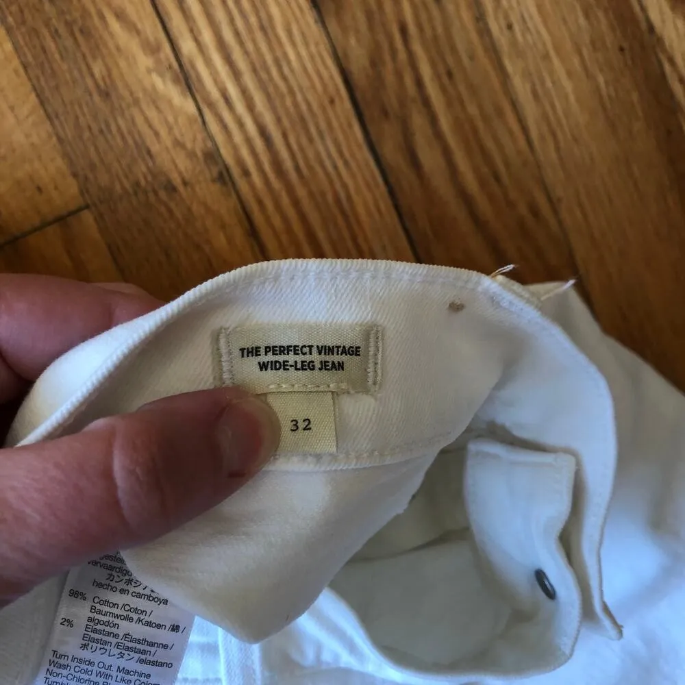 Madewell NWOT Women's Perfect Vintage Wide Leg White Jeans 32 - Image 8