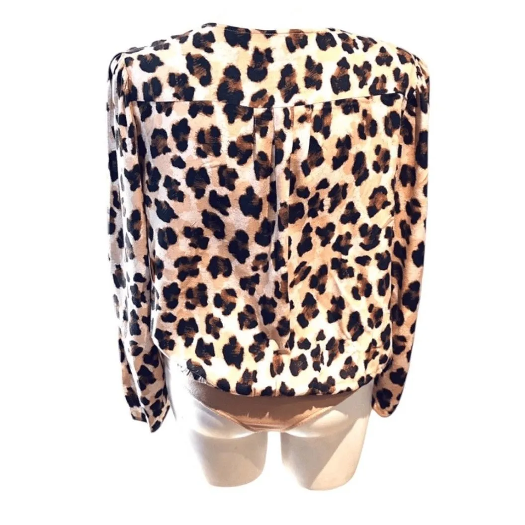 Bold Elements  Women's Bodysuit Leopard Print Deep V Neck Wrap Sexy Stretch - Image 4