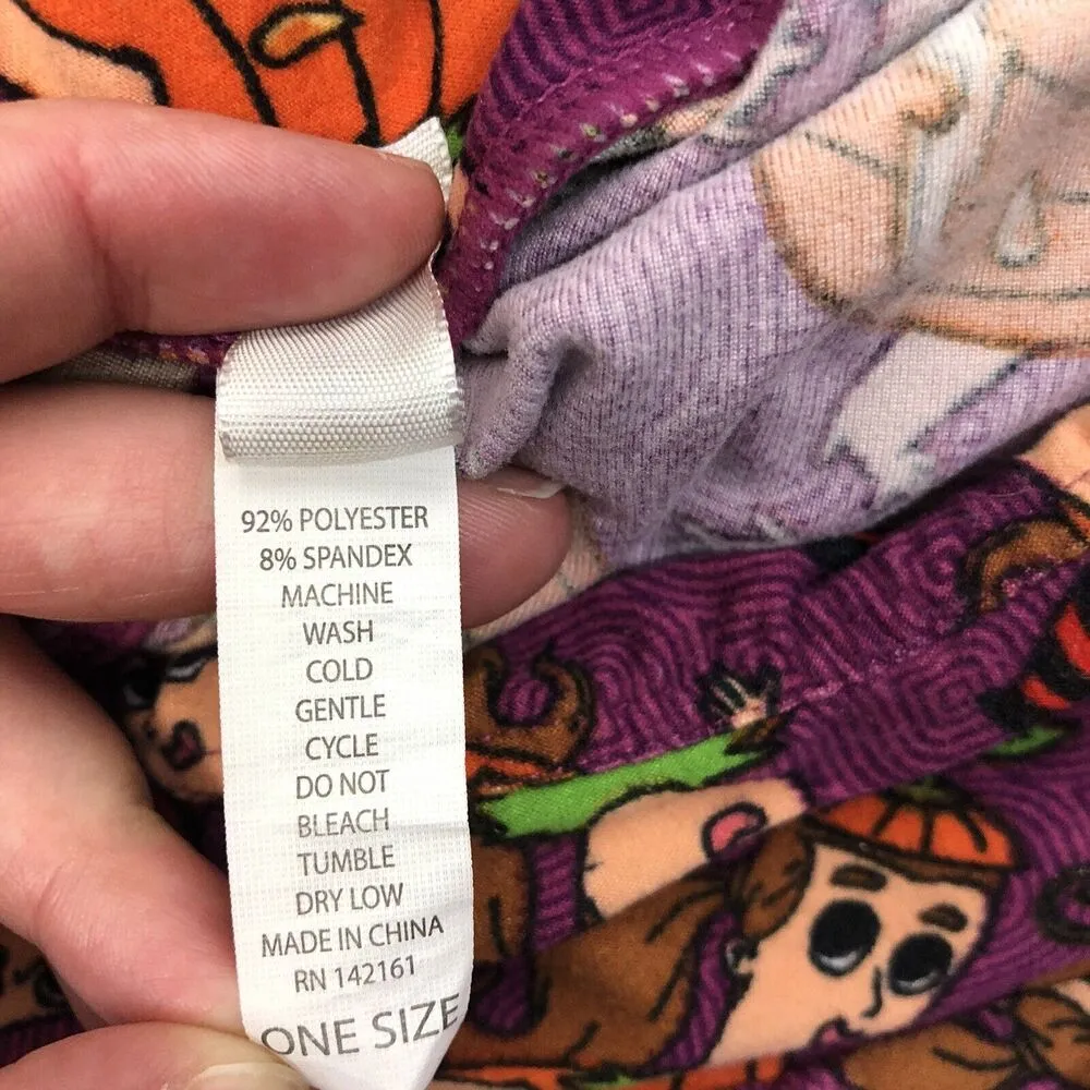 LULAROE Halloween Leggings Pumpkin Jack O Lantern Purple Orange Girl in Costume - Image 7