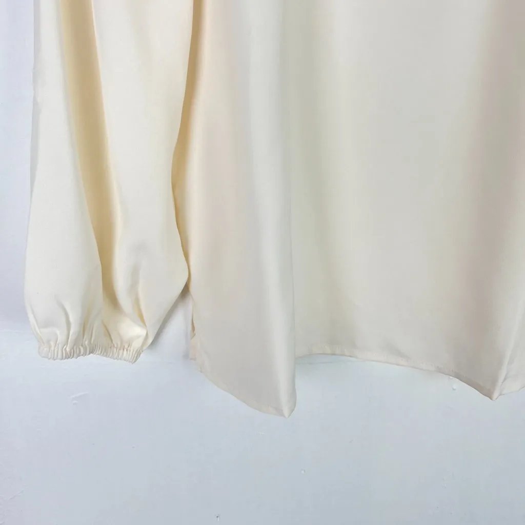 NWT J. Crew Puff Sleeve Crepe Top Shirt Blouse Ivory Size Small Petite PS NEW - Image 4