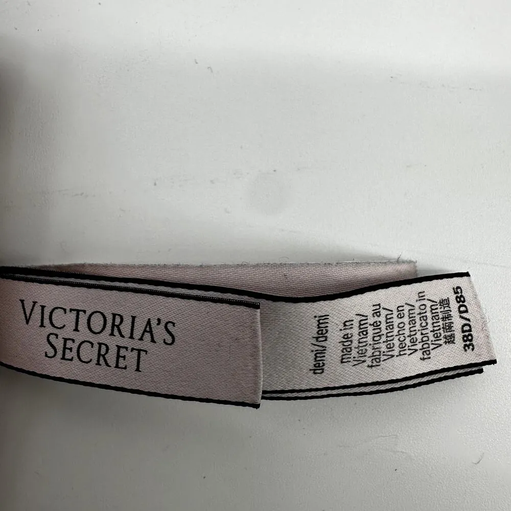 Victoria's Secret Lightly Lined Demi Bra Lace Mesh Floral Dusty Rose Sienna 38D - Image 2