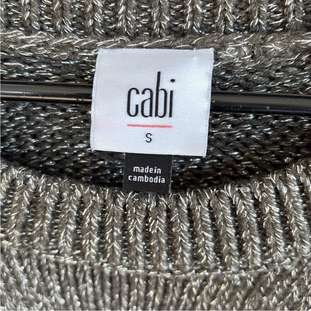 EUC CAbi Grey Shimmer Poncho Sweater Size Small - Image 7