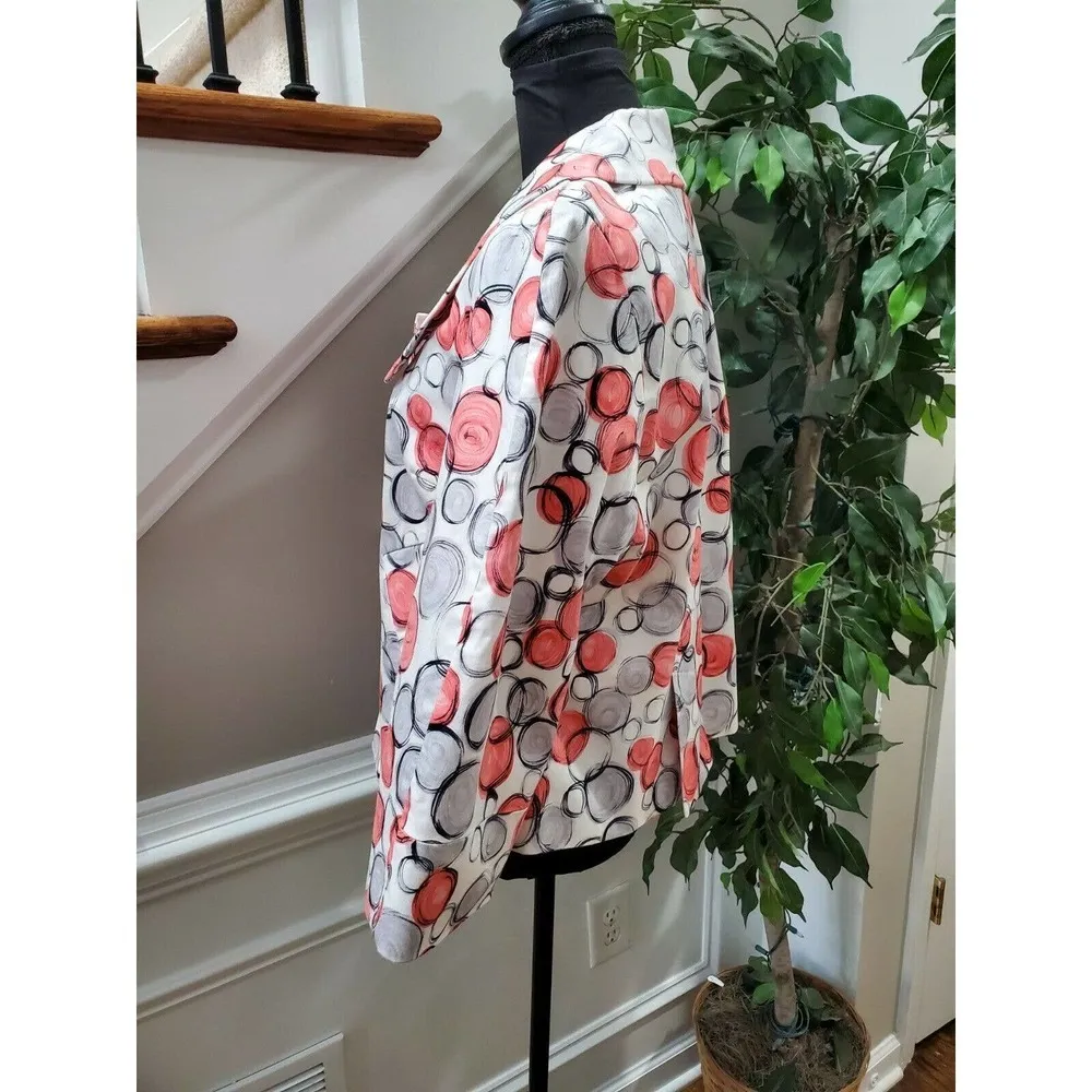 Andre Oliver Women's Multicolor Cotton Long Sleeve Three Buttons Jacket Size 12 - Image 6