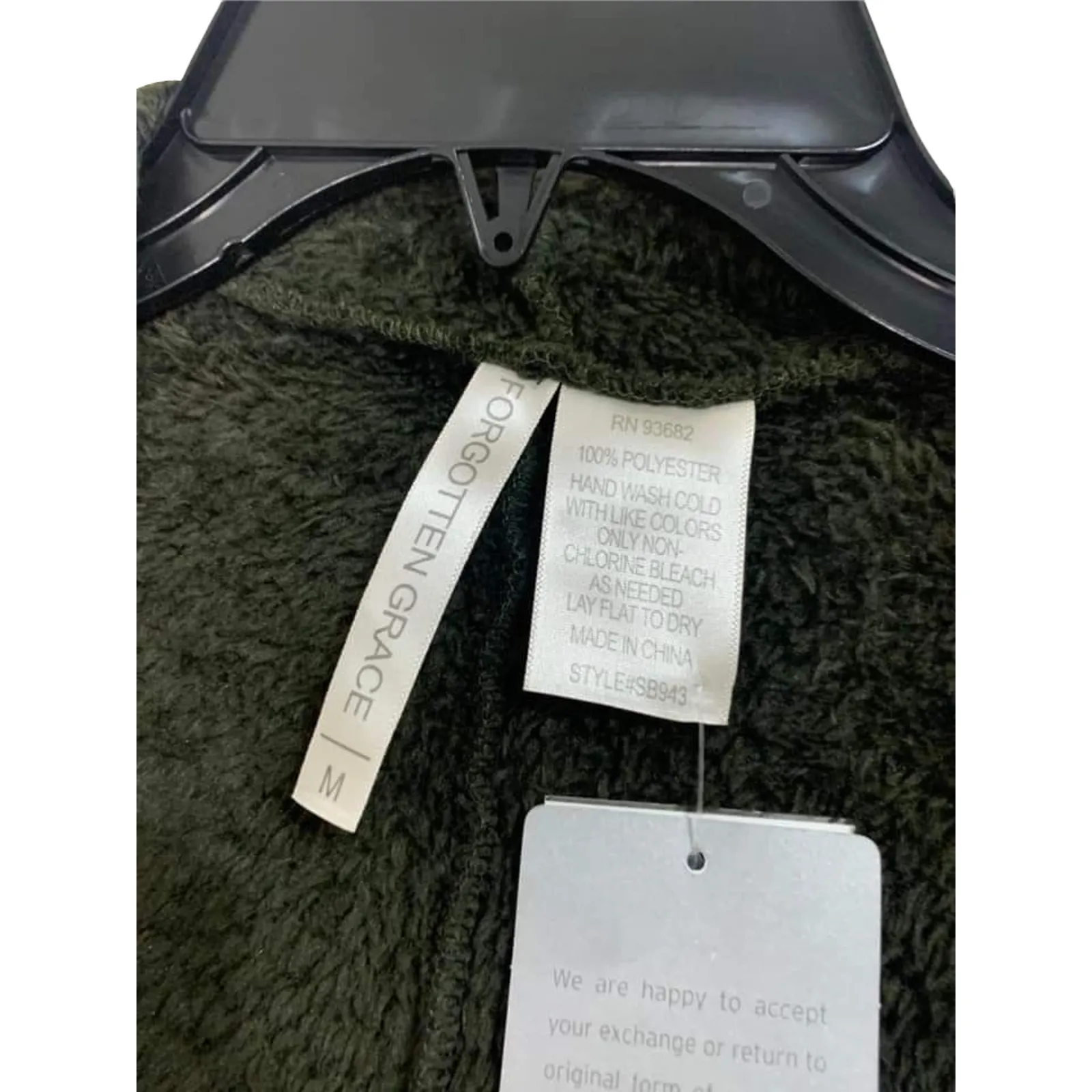 Forgotten Grace Plush Cardigan Green Size Medium‎ NWT - Image 3