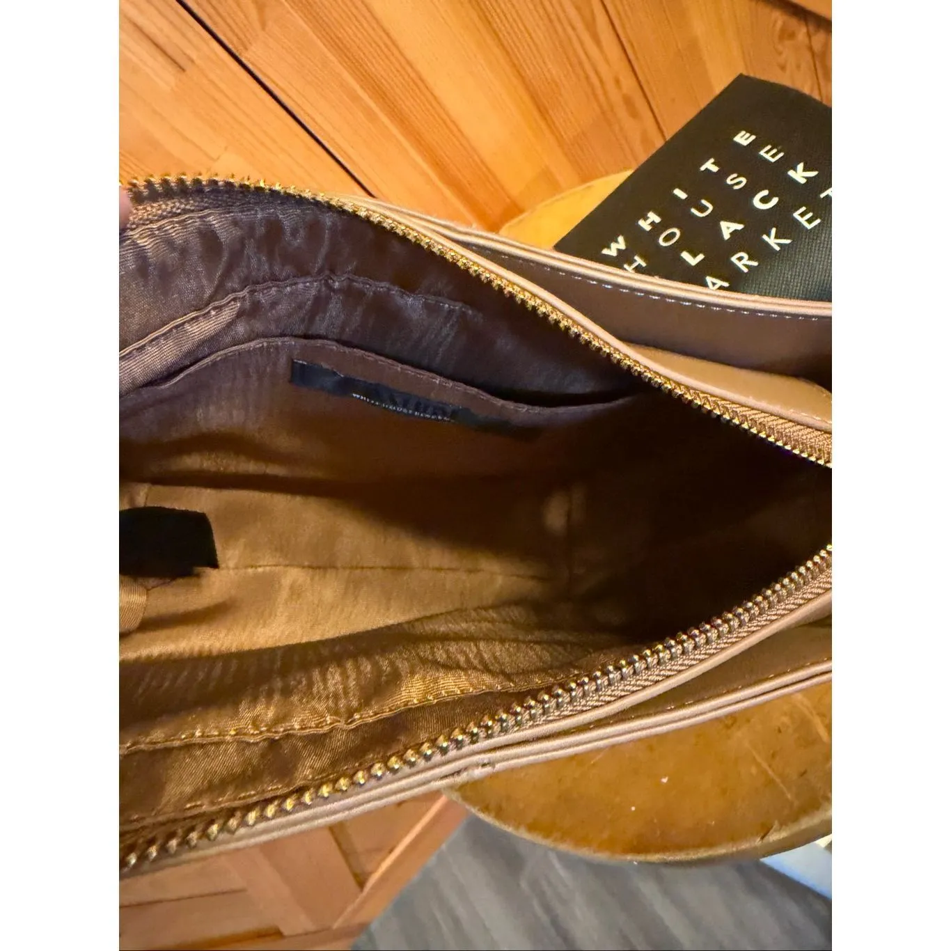 White House Black Market Cognac Chain Crossbody Bag nwt (6536) - Image 8