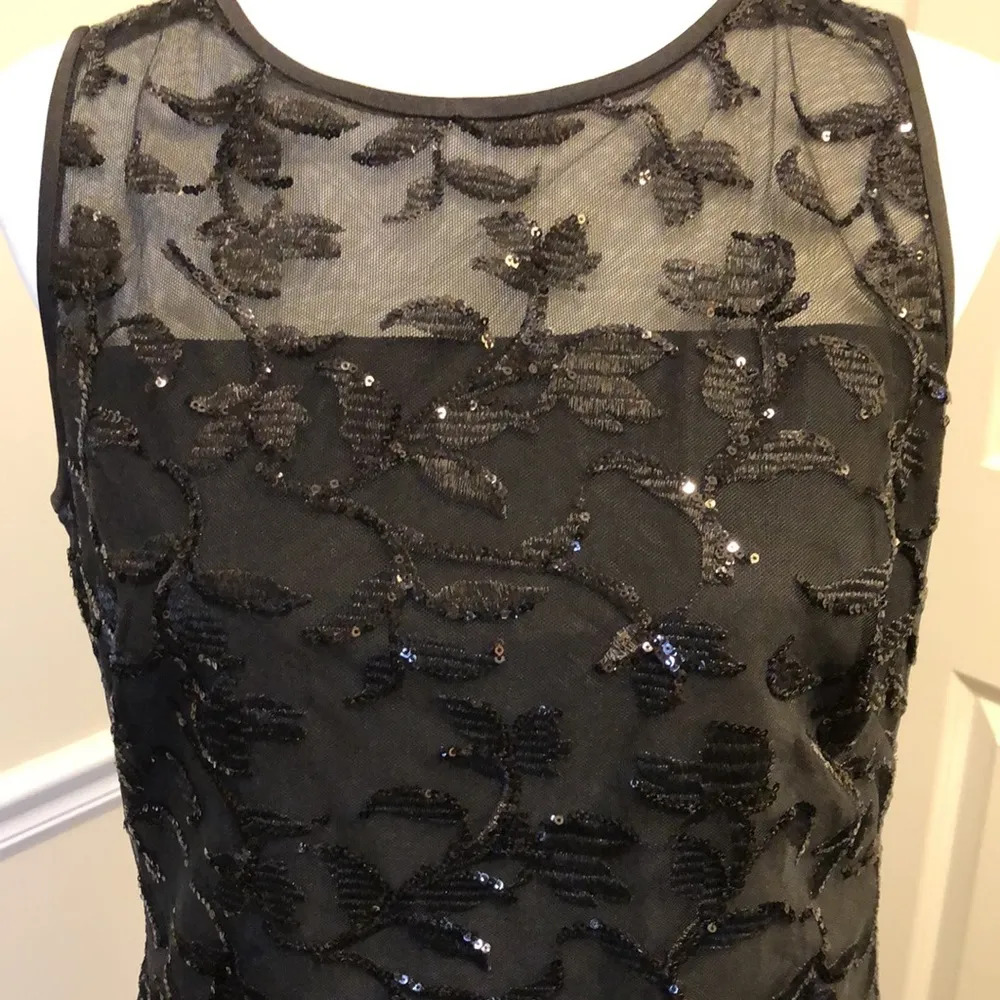 Evening Embroidered & Sequin Sleeveless Black Sheath Dress Sz 6 NWT - Image 5