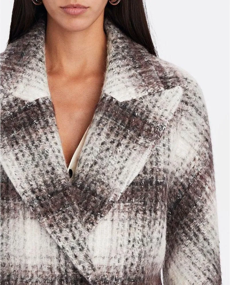 đź’•VERONICA BEARDđź’• Deena Plaid Double-Breasted Dickey Coat ~ Bordeaux Large NWOT - Image 11