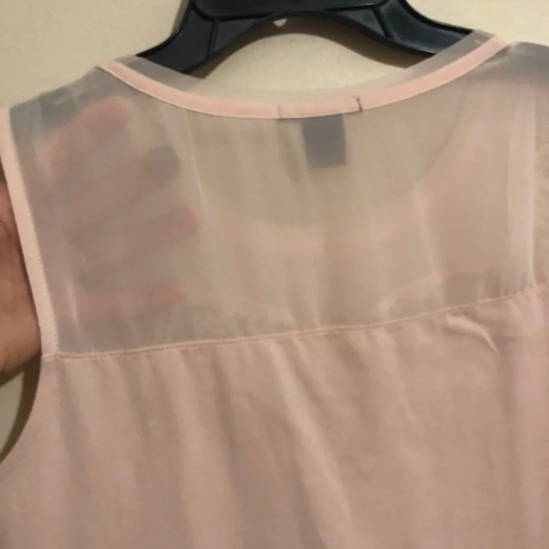 Sleeveless Sheer Neckline Top - Image 4